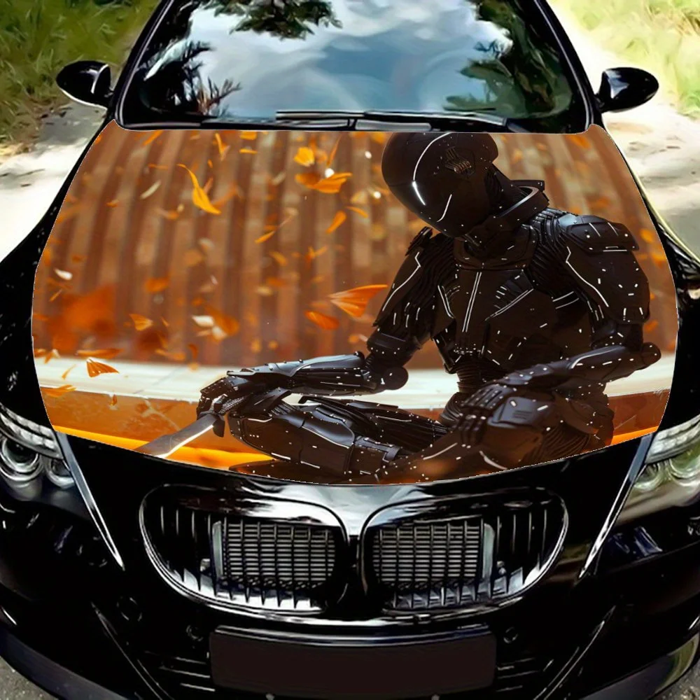 Prateleur Zen blindé : moments de contemplation dans une coque métallique ; enveloppes en vinyle pour voiture, graphiques de capot de voiture en vinyle, patte de décalcomanie en vinyle