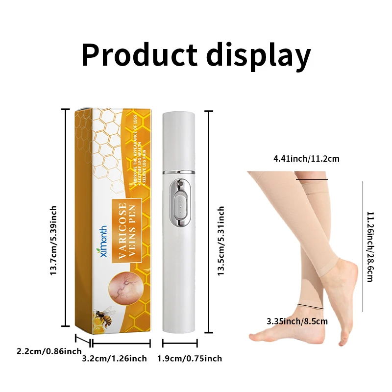 3Pcs Varicose Veins Laser Therapy Pen Relieve Legs Pain Varicose Vein Socks Improve Blood Circulation Leg Care For Men And Women