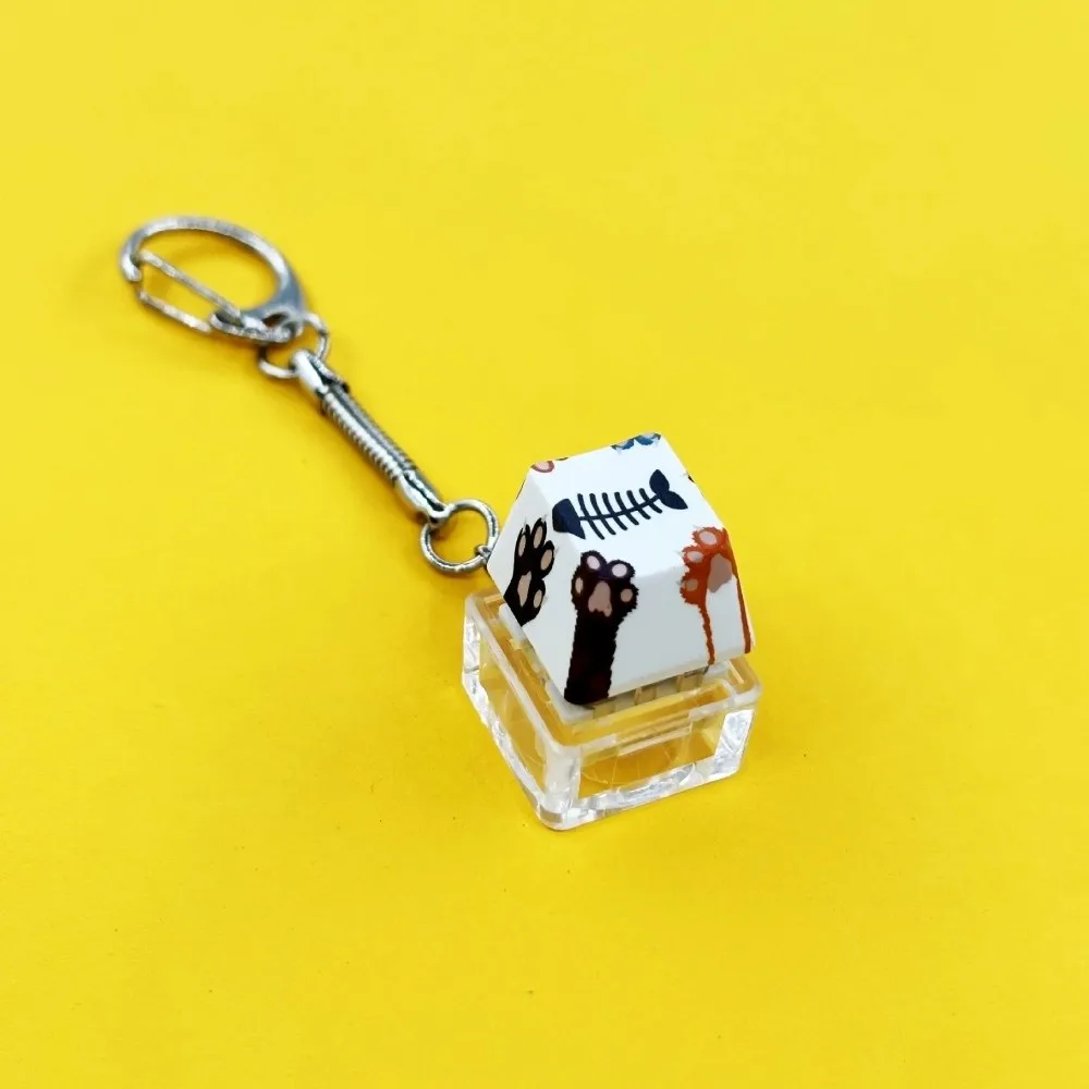 2 pièces nouvelle éclairage Fidget porte-clés bricolage jouet soulagement du Stress clavier Anti-anxiété en plastique presser Keycap jouet pour