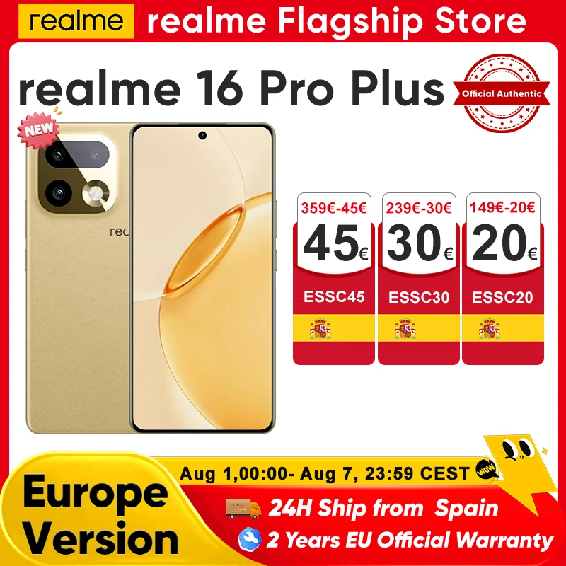 realme 16 Pro Plus 5G Smartphone 2026 New Snapdragon 7 Gen 4 200MP Camera 6.8» AMOLED 144Hz Curved Display 7000mAh Battery NFC 3