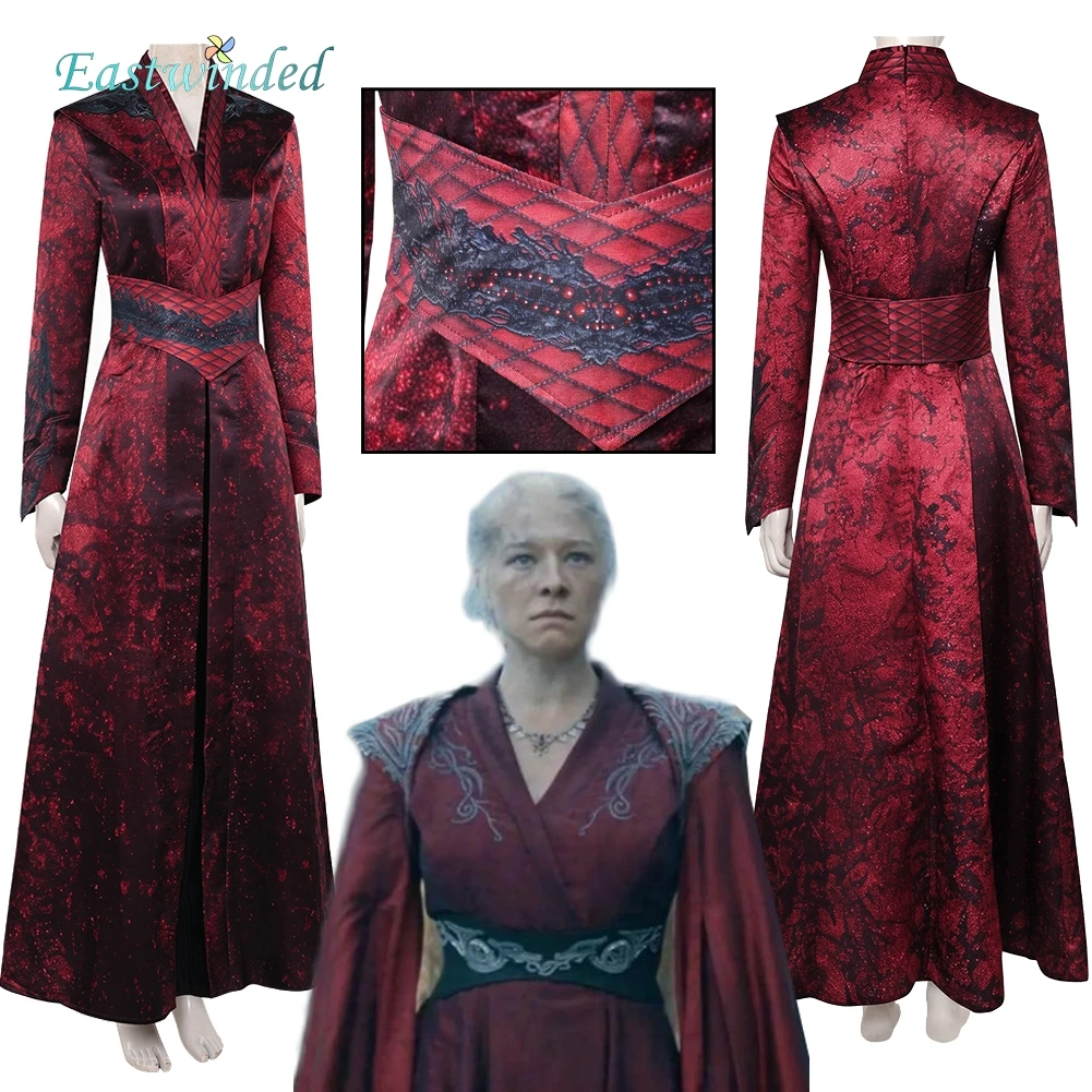 

TV Dragon 3 Cosplay House Rhaenyra Red Uniform Dress Costume Roleplay Clothes Outfits Women Adult Halloween Carnival Party Suits