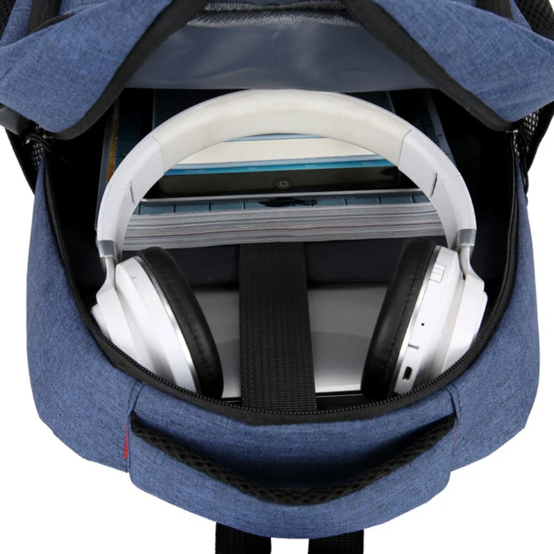 Bolsa para laptop casual de grande capacidade para homens, multifuncional impermeável, mochila de viagem com faixa reflexiva