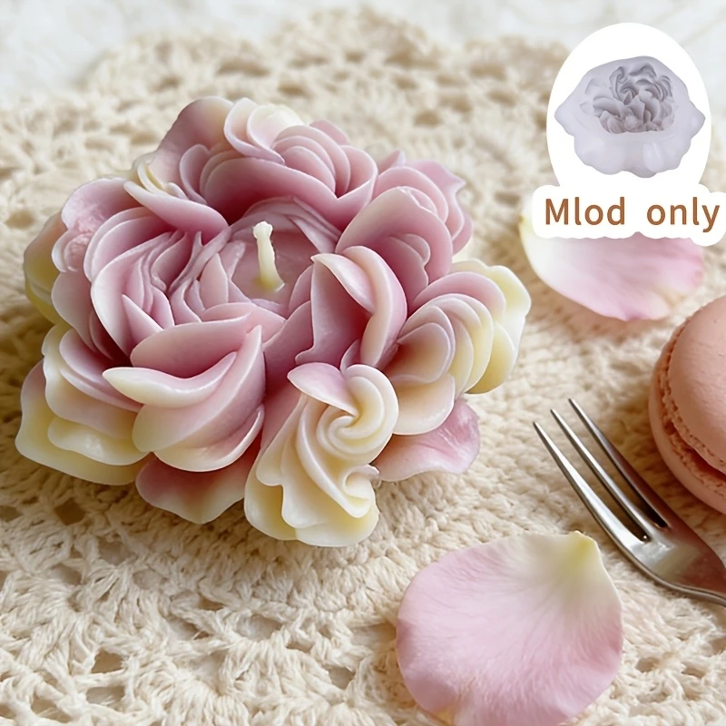 Austin Rose Flower Candle Silicone Mold HandmadeDIYAromatherapy Candle Making Tools The petals are clearly layered Rich in detai