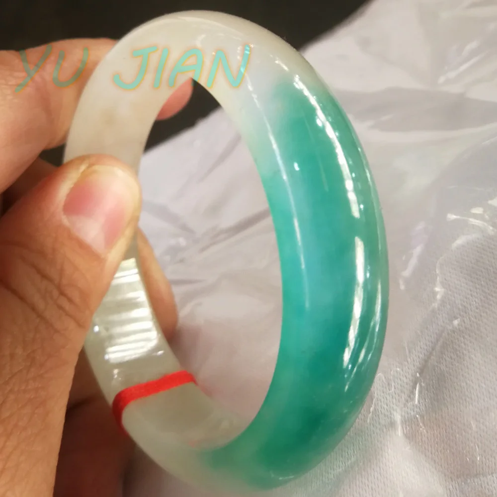 

Authentic Lake Blue High Ice Bangle Natural Myanmar A Grade Jadeite Boutique Rare Bracelet Perfect Fine Jewelry