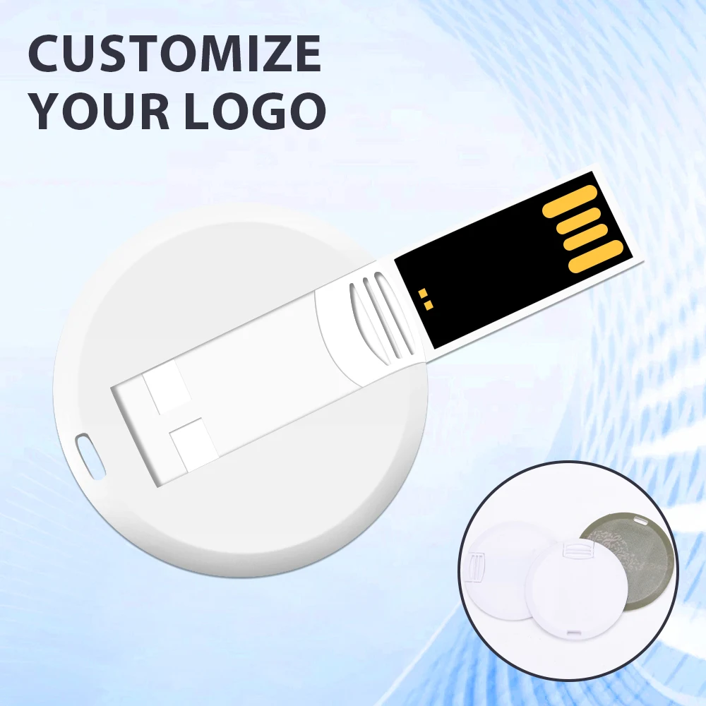 Round Card Popular Promotional USB Flash Drive 1gb 2gb 4gb 8gb 16gb 32gb 64gb 128gb Personalized LOGO Customized Usb Memory Card