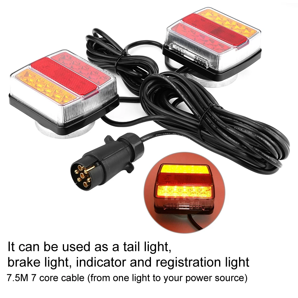 1 Pair 12V Magnetic LED Safety Light Indicator Taillights for Trailer Truck Car Taillights for Trailer Truck  Taillights