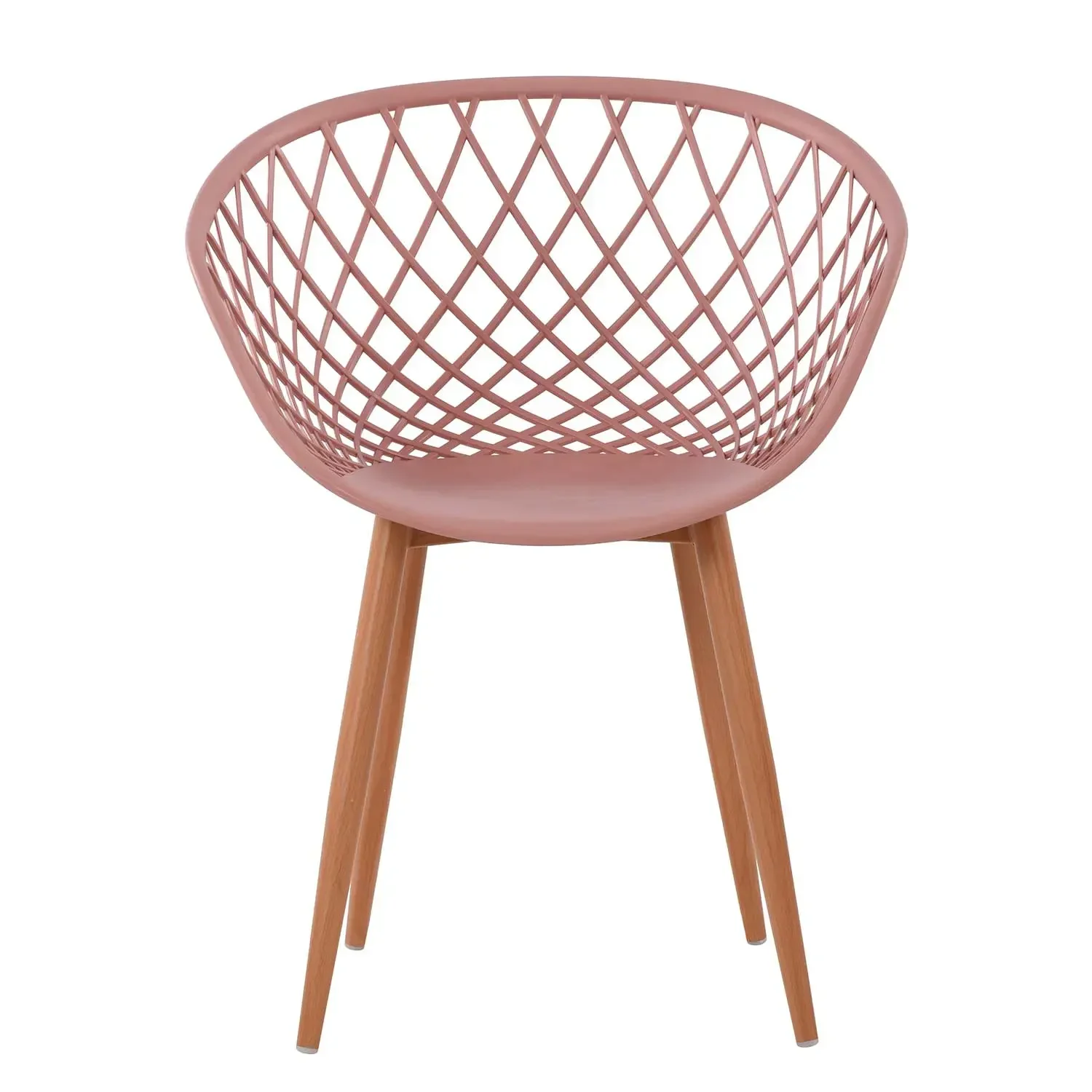 Lúzete - Pickels Pink Chair in Matte Polypropylene with Metal Legs, modern design perfect for dining rooms or offices, features ergonomic seat, easy to clean, and 62cm wide, adding a stylish touch to any space.