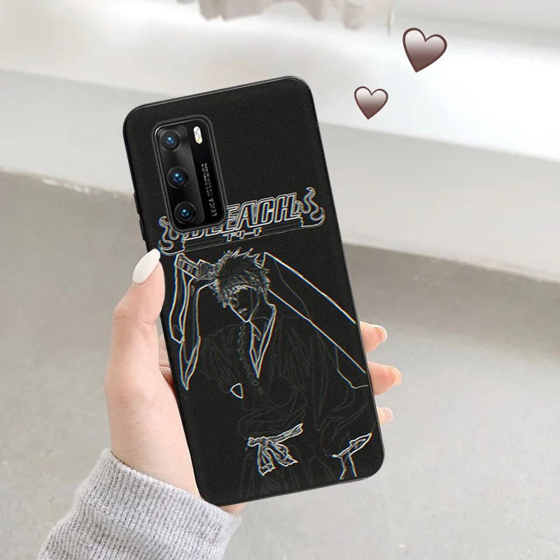 Ultra Thin Soft Case For Huawei P40 P30 Lite P20 Pro P Smart Moto G200 G30 G31 One Fusion BLEACH Anime Orihime Black Back Cover