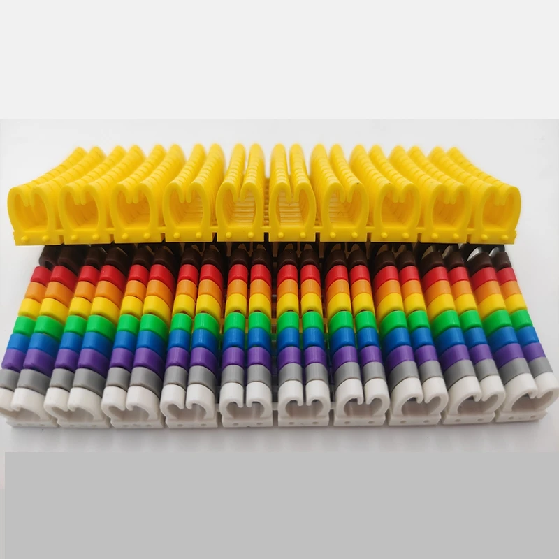 10Bags 1000PCS/LOT CAT5 CAT6 Network Cable Number Marker Clip 0-9 Numbers Cable Markers 100pcs Each Retail Packing