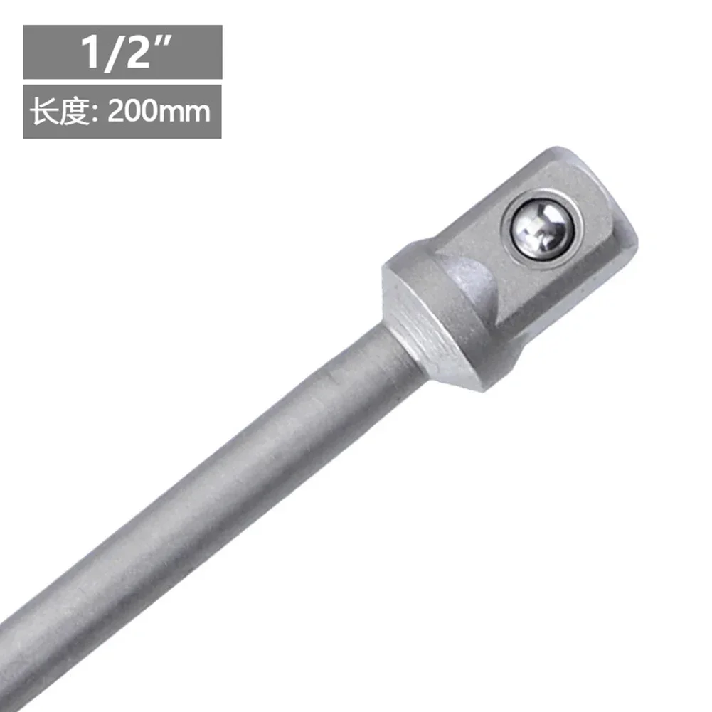 200mm Socket Adapter Hex Shank To 1 4 3 8 1 2 Extension Drill Bits Bar For Manual Pneumatic Screwdriver Silver Hand Tools