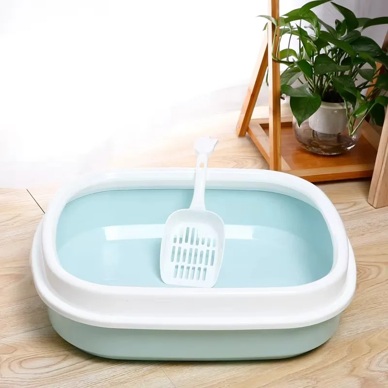 Cat Litter Box Portable Bedpan Removable Pet Cleaning Products Semi-enclosed Box with Shovel Cat Litter Box Cat Supplies