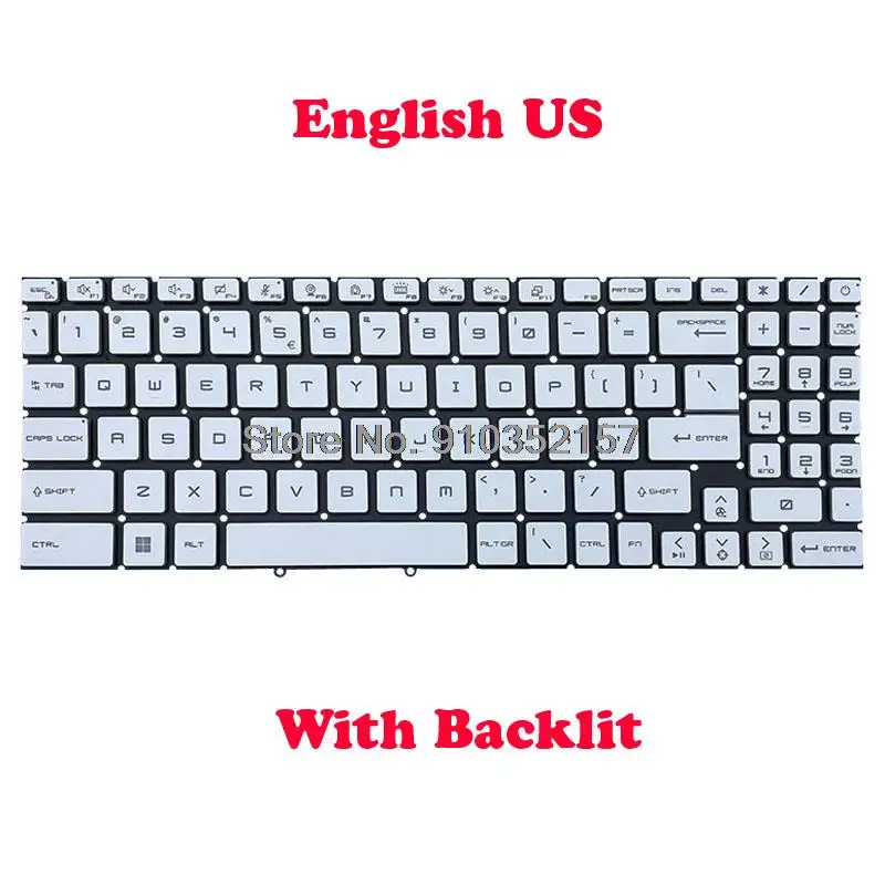 

Backlit Keyboard For MSI Sword 15-A11U A11UD/UE/UG A11SC Sword 15-A12U A12UC/UD/UE/UG Sword 17 A11UC A11UD A11UE A11SC English