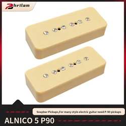 Phrilam ProP90-BLA Hoge output Alnico5 P90 Soapbar Single Coil Pickup voor Les Paul LP SG Elektrische Gitaar Halsbrug Pickups Set