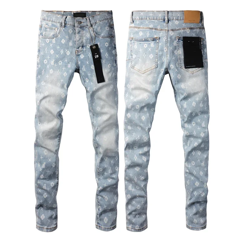 

American High Street Splash Retro Personality Skinny Jeans Street Brand Hip Hop Designer Stretch Slim Pants