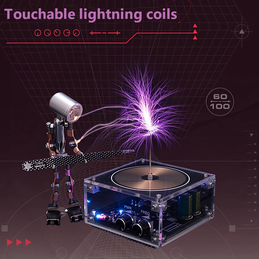 for Tesla Coil Speaker Electric Arc Generator Bluetooth-compatible Speaker Electronic Coil for Tesla Experiment Desktop Toy Mode