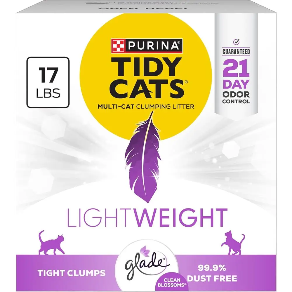 

Легкий наполнитель для кошачьего туалета Ina LightWeight With Glade Clean Blossoms Multi-Cat, комкующийся, с низким содержанием пыли, ароматизированный - 17 фунтов. Коробка