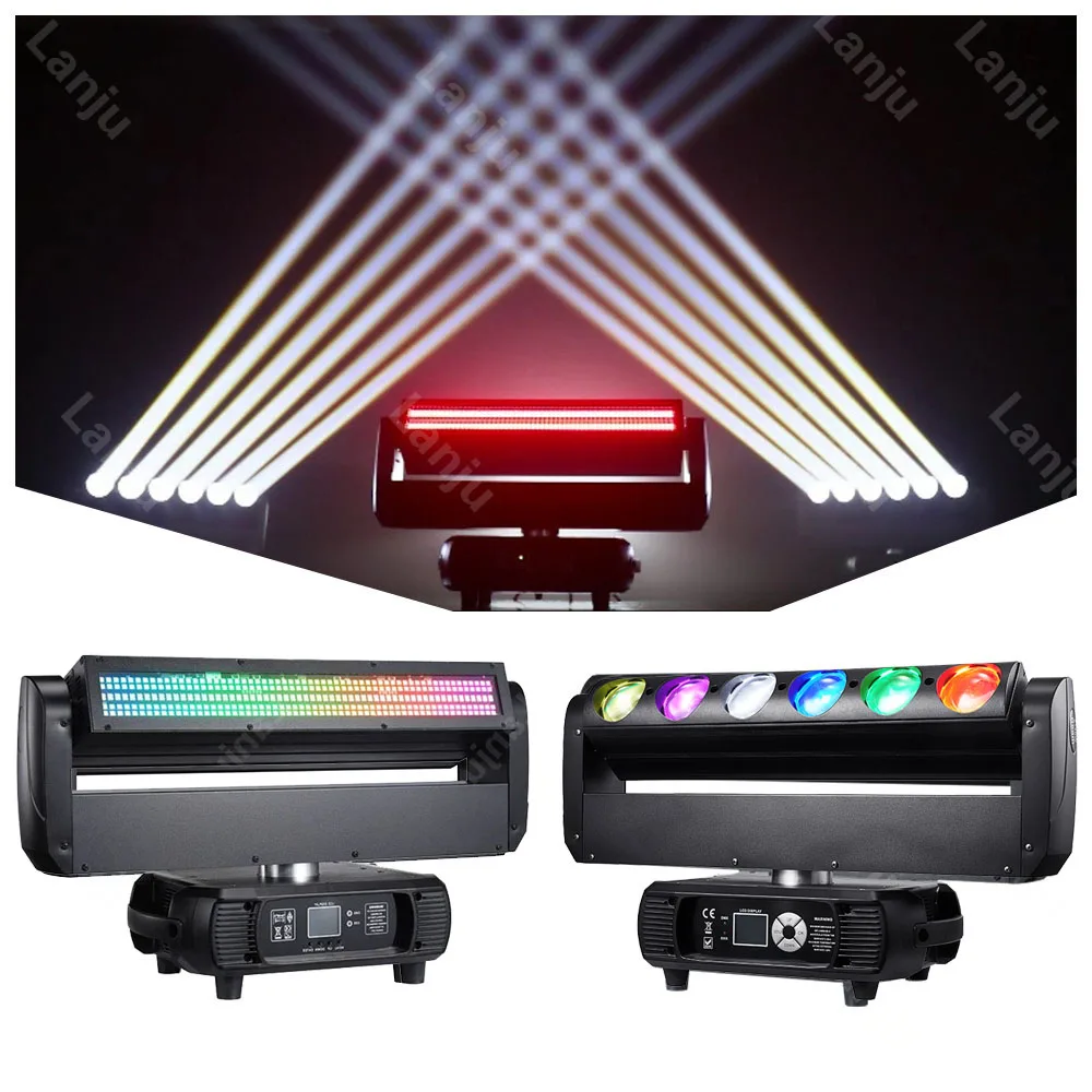 New 6x40w LED RGBW Bead Strobe Dot Matrix Double Sided Moving Head Light 4-in-1 Stage Lighting Effect for DJ Disco Party Wedding