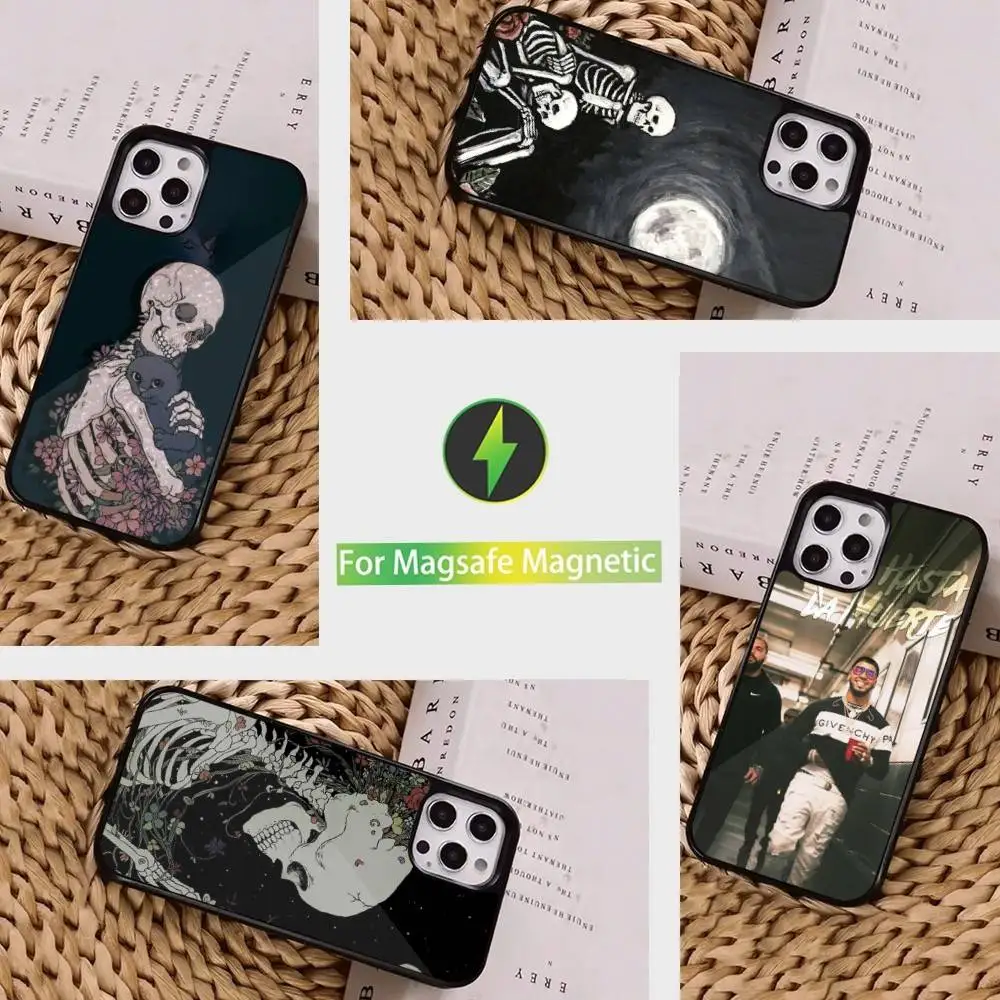 

Romantic Art Skull Cartoon Phone Case For iPhone 16,15,14,13,12,11,Pro,Max,Plus,Mini, Magsafe,Magnetic Wireless Charging Case