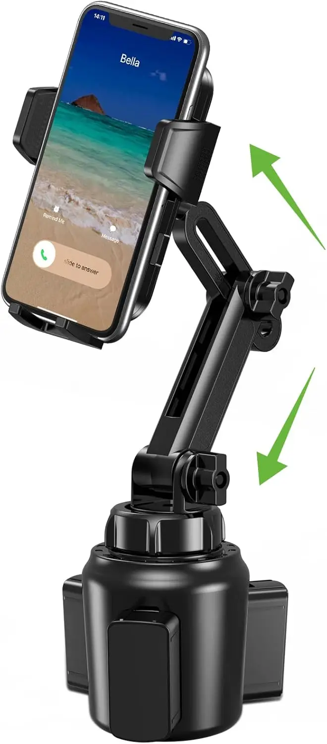 Soporte para teléfono para automóvil mejorado 2025, base universal sin vibración, ajustable y ampliable para iPhone y todos los teléfonos – 1 paquete