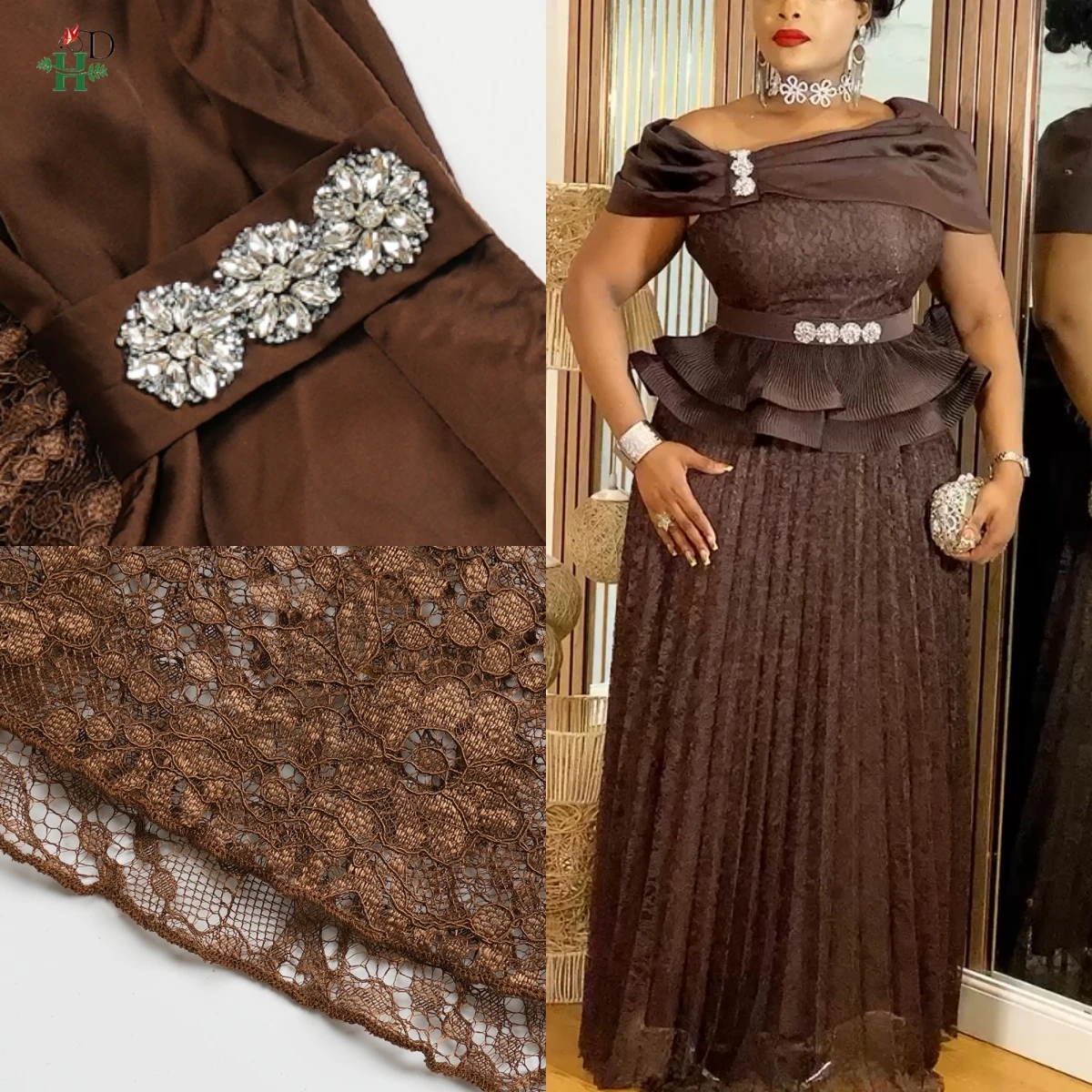 

H&D 2026 African Party Dresses for Women Sequin Lace African Outfits for Ladies Long Dress Elegant Turkey Wedding Evening Gown