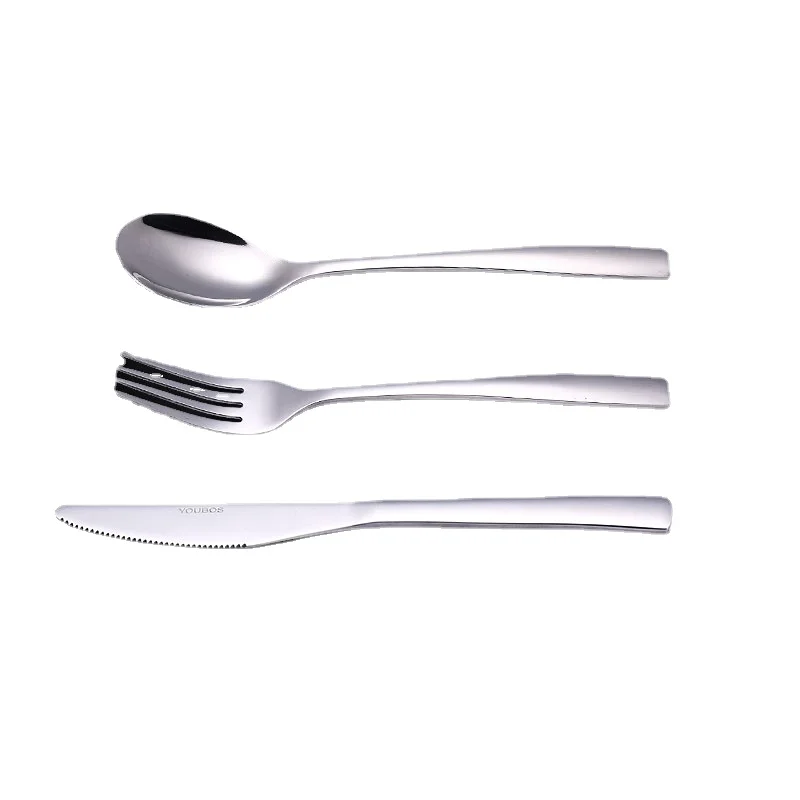 

304 Stainless Steel Western Tableware Knife and Fork Set Knife, Fork and Spoon Three-Piece Set Steak Knife and Fork Plate Set