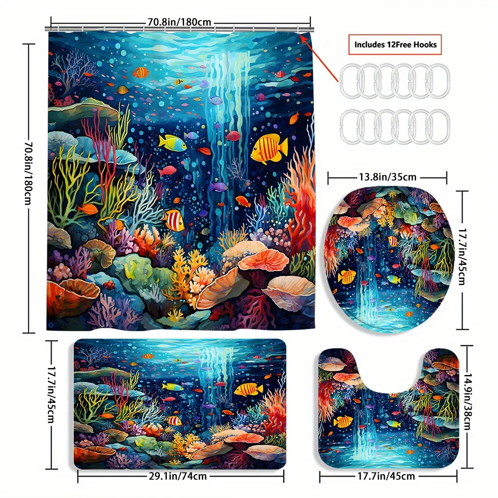 1/4 pezzi decorazione di Halloween modello regalo estivo tenda da doccia arredamento per il bagno decorazione di Halloween tenda da doccia per interni