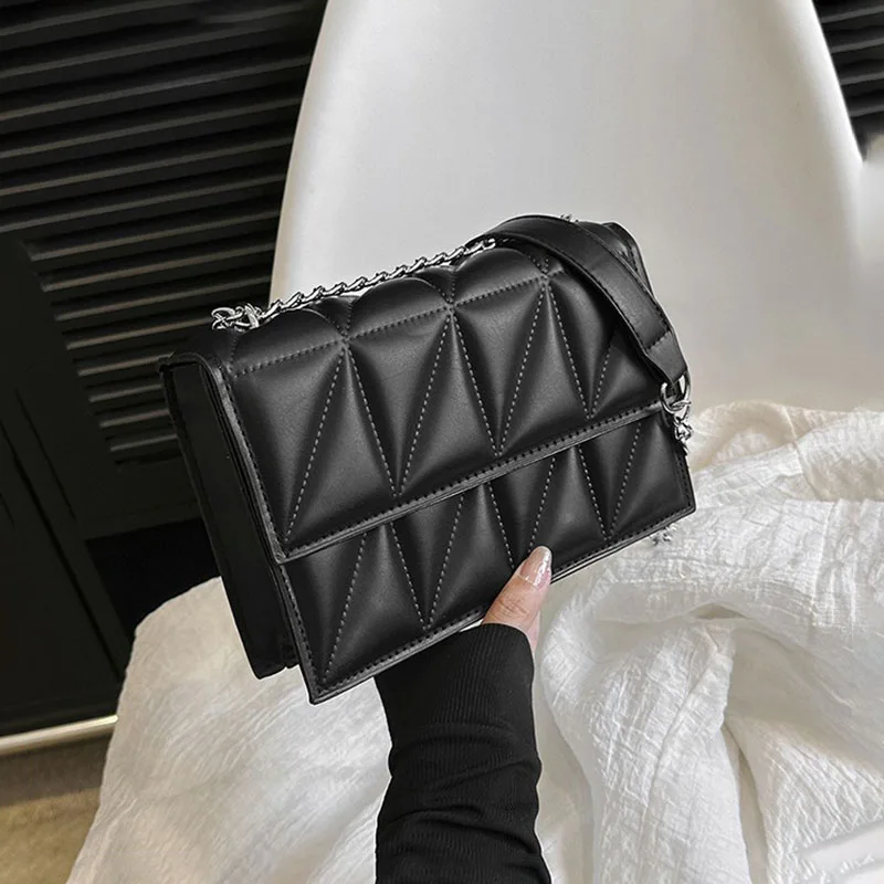 New Arrival Women Quilted Chain Bag, Elegant Classic Flap Shoulder Crossbody Bag, Luxury Office Work Handbag Daily Purse