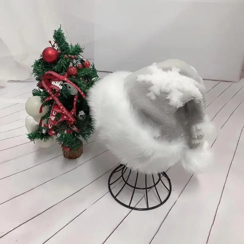 97qd Merrychristmas Santa Short Plush Santa Hat Happ