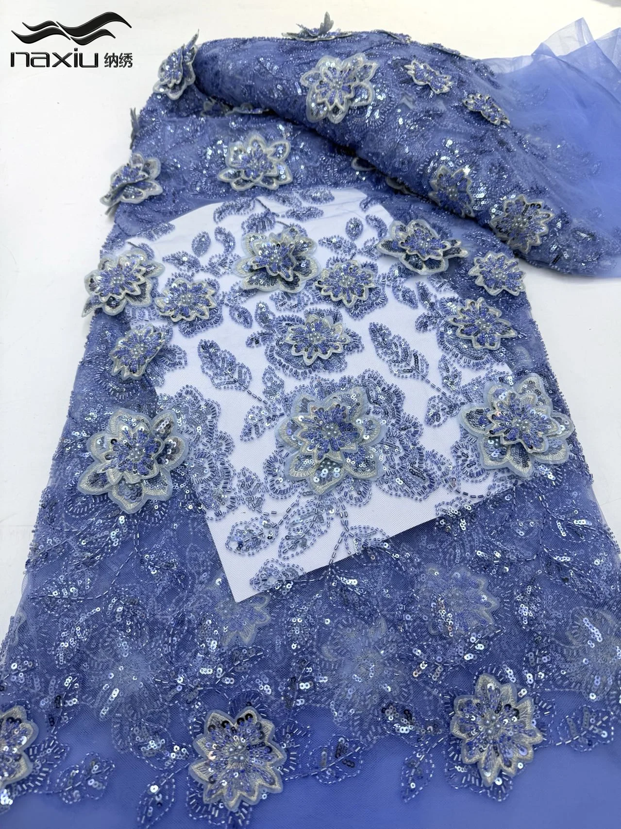 

Madison Luxury Nigerian 3D Embroidery Sequins Beaded Lace High Quality 2026 Hot Selling Lace Fabric for Women Party Dress