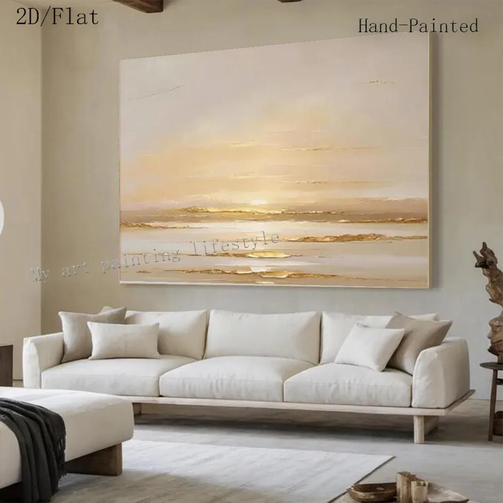 100% Handmade Abstract Oil Painting On Canvas ins atural Landscape Wall Art Picture Big Mural For Home Living Room Decor Image