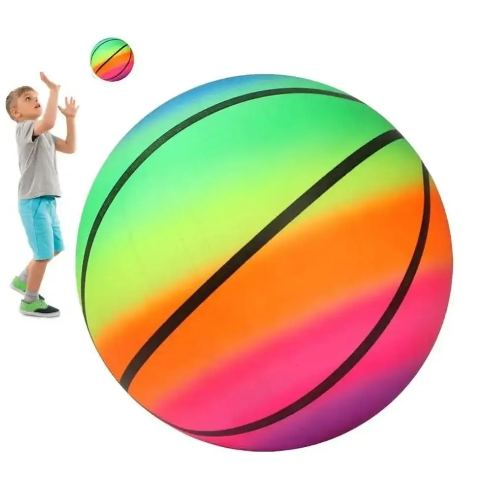 Enchimentos de borracha arco-íris bola de praia esportes jogos treinamento crianças bola de futebol vôlei jogos ao ar livre bolas elásticas ao ar livre