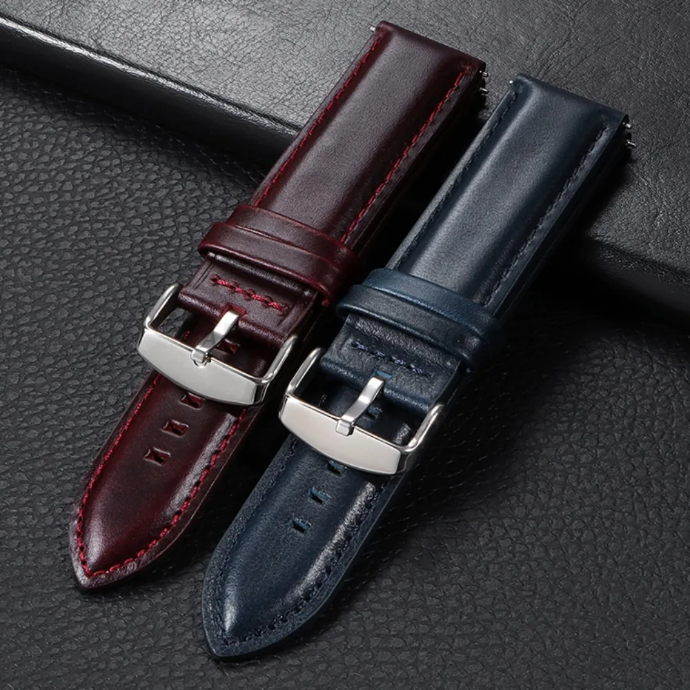 Genuine Leather Watch Strap 18mm 20mm 22mm 24mm 26mm Vintage Cowhide WatchBand Bracelet Men Women Universal Smartwatch Wristband