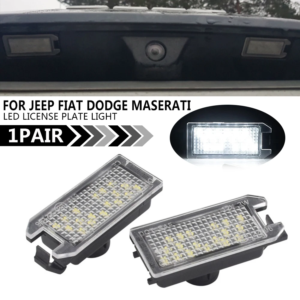 

For Jeep Grand Cherokee Compass Patriot Fiat 500 Dodge Viper Maserati Levante Error Free Canbus LED Number License Plate Light