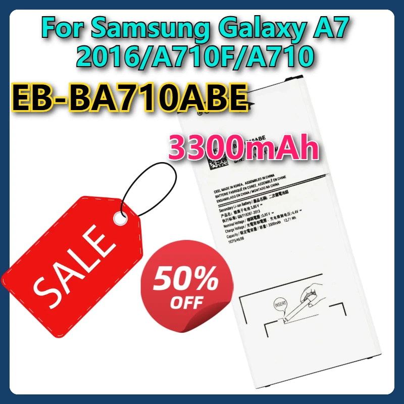 

EB-BA710ABE 3300mAh Brand New Mobile Phone Battery For Samsung Galaxy A7 2016/A710F/A710 Mobile Phone Batteries