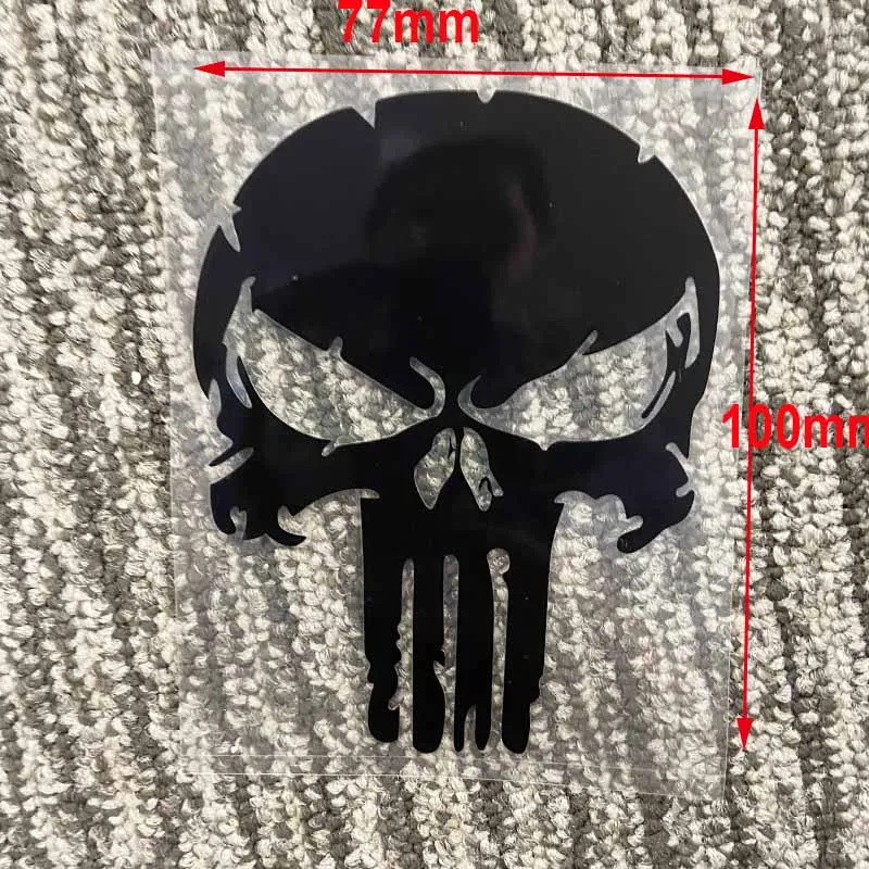 1PCS Reflective Punisher Skull Blood Car Stickers Helmet Motorcycle Tank Decal Waterproof Vinyl Accessories Creative 10x7.7cm