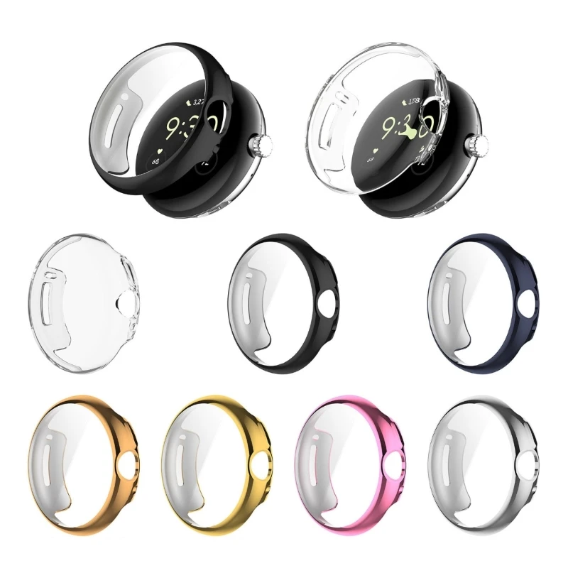 Soft TPU Glass Case For Google Pixel Watch 2 Full Watch Screen Protector Bumper Pixel Watch Watch2 Cover Accessories