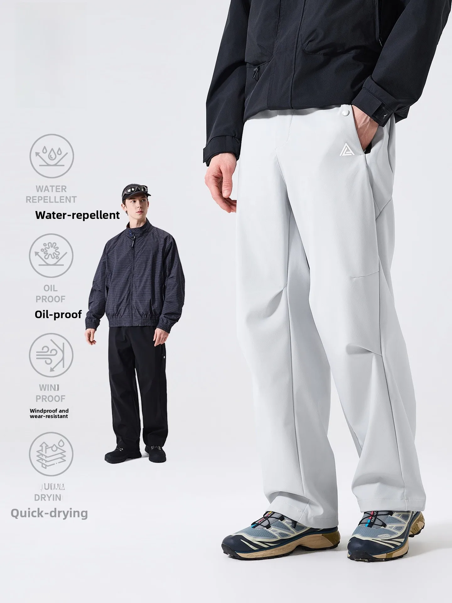 LAZY DAY Men's Outdoor Hiking Trousers Waterproof Soft  Pants Durable Straight Leg Workwear Trousers for Climbing And Sp...