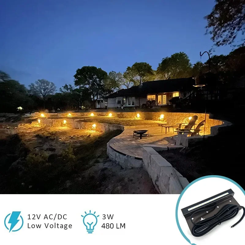 DurableWall Lamp 7 Inch Fixed LED Low Voltage Landscape Lighting 2700K Warm White 12V Waterproof Low Voltage Paving Light Outdoo