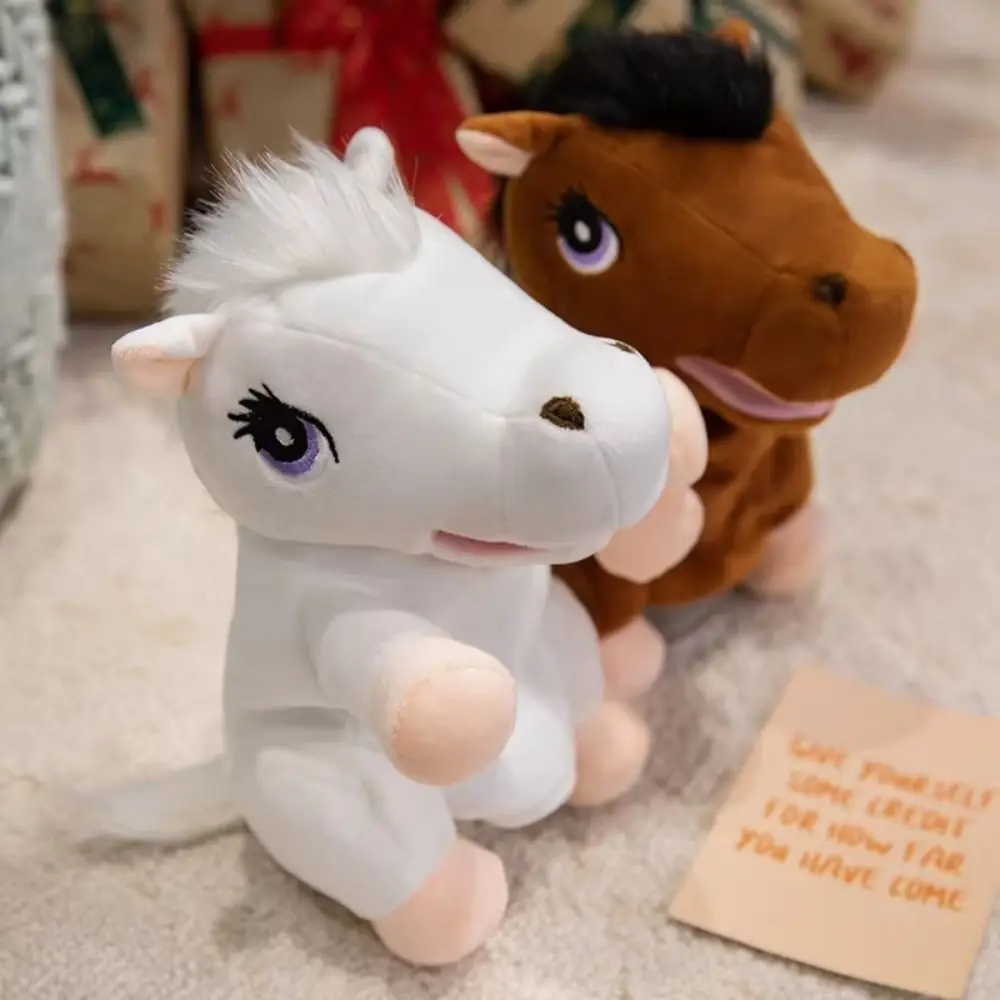 Horse Animal Little Horse Puppet Simulation Storytelling Stuffed Plush Horse Toys Soft Early Education Hand Finger Story Puppet