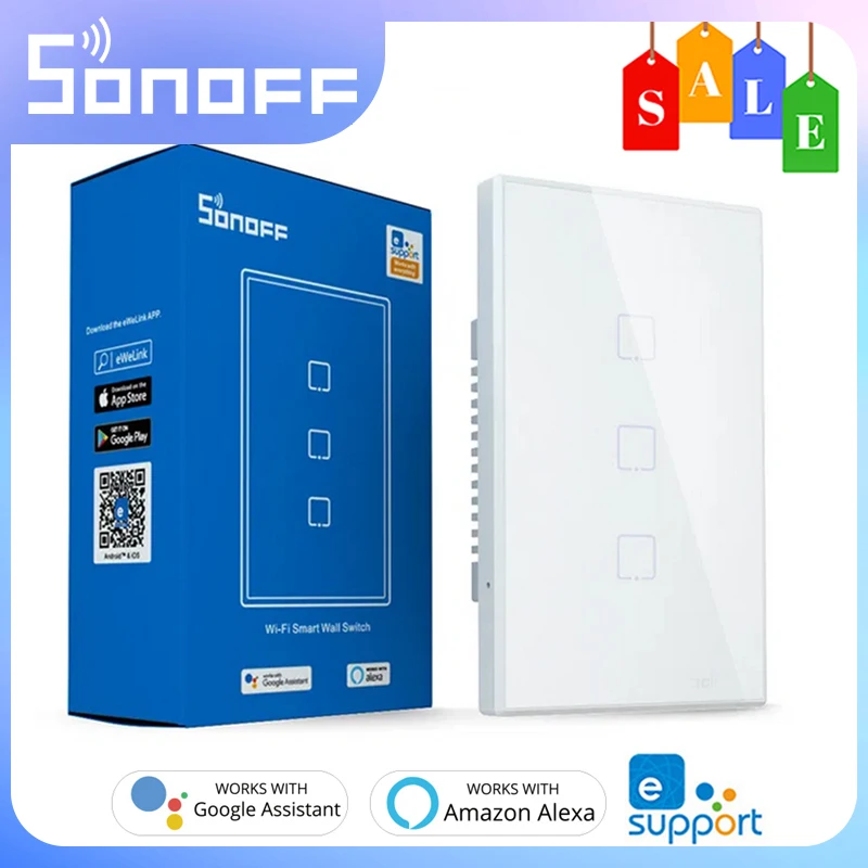 Sonoff T2 EU RF 86 tipo Wallboard Sticky 433Mhz Wireless Rf Remote Control 1 2 3 Gang 2 Ways Control per 4 chpror3 sampher R2 Tx