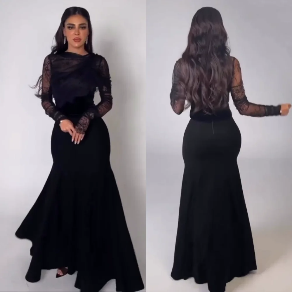 

Customized Jersey Pleat High Collar Trumpet Long Dresses Bespoke Occasion Evening Fashion Party Elegant Matching