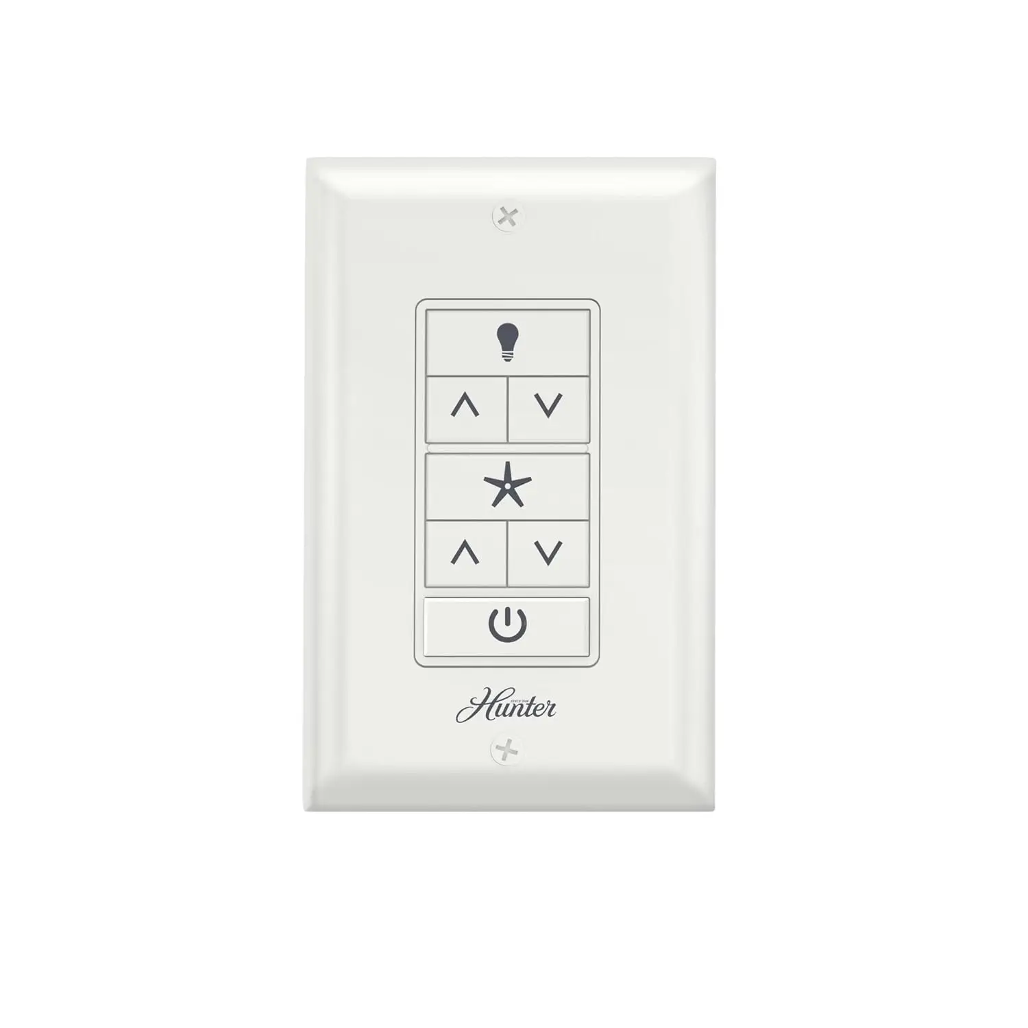

Universal Ceiling Fan Wall Control Switch - Adjusts Speed & Light Dimmer, Indoor Use, White