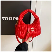 Bolsos de mano plisados de nube para mujer, bolsos de hombro tipo shopper de PU de alta calidad para mujer, bolso cruzado con correa de hombro extraíble, bolsos pequeños