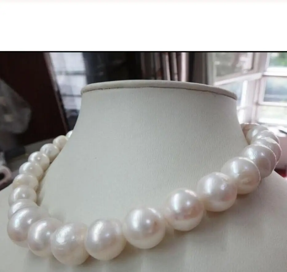 

HUGE 18inch11-13MM NATURAL AUSTRALIAN SOUTH SEA GENUINE WHITE NUCLEAR PEARL NECKLACE