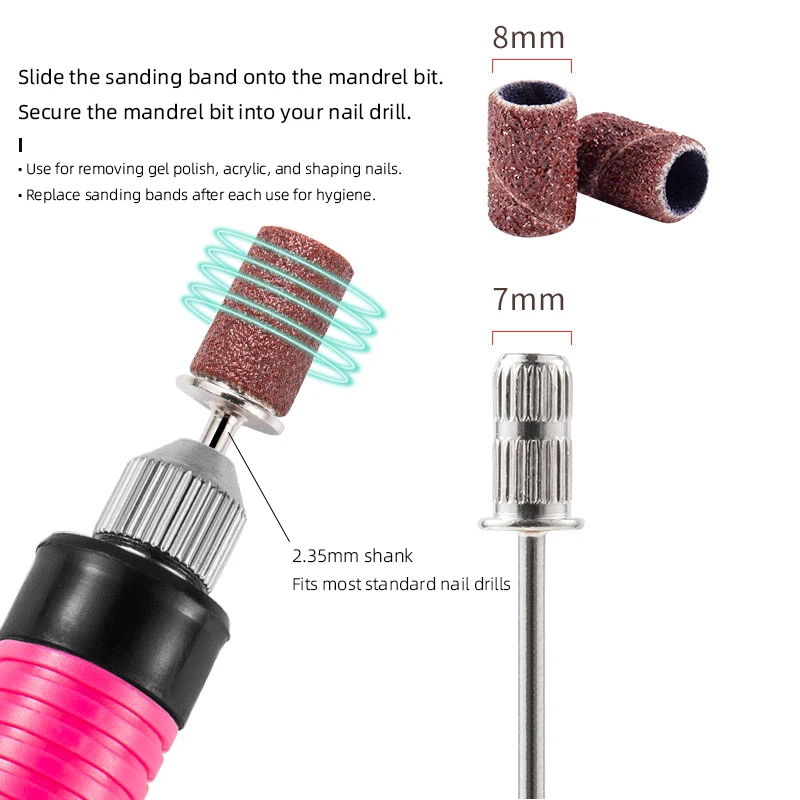 10pcs Nail Art Mandrel Bits 3/32\