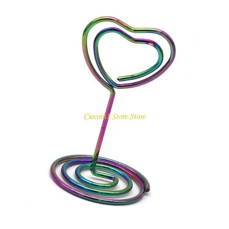 A3PC Pack Of 10 Creative Heart Shaped Metal Table Number Holders For Wedding Party