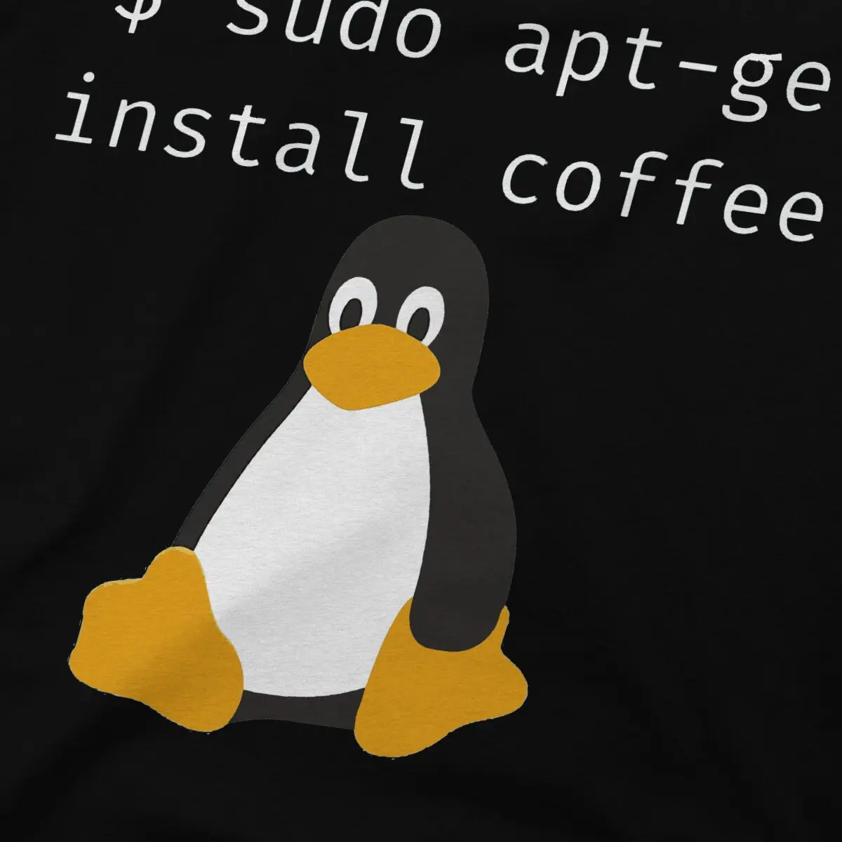 linux Sudo Apt Get Install Coffee Kali Linux Root Programmer Programming Computer Code T Shirt Graphic Crewneck TShirt Polyester