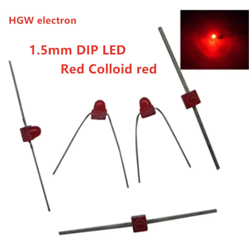 50PCS 1.5MM LED Diode Light White Yellow Red Green Orange Blue Warm white Original Color DIP 95-21QRC F1.5 Red Colloid red