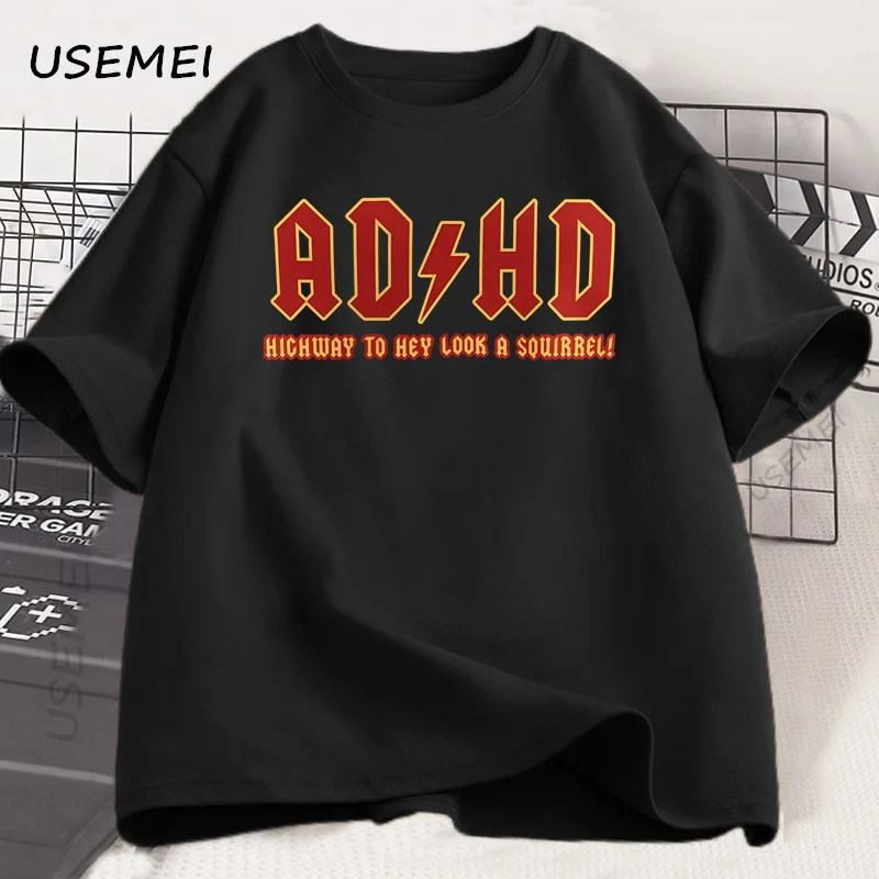 Funny T Shirt ADHD Highway t-shirt heavy metal rock style printed tshirt cotton short sleeve round neck t shirt mens clothes - view 3