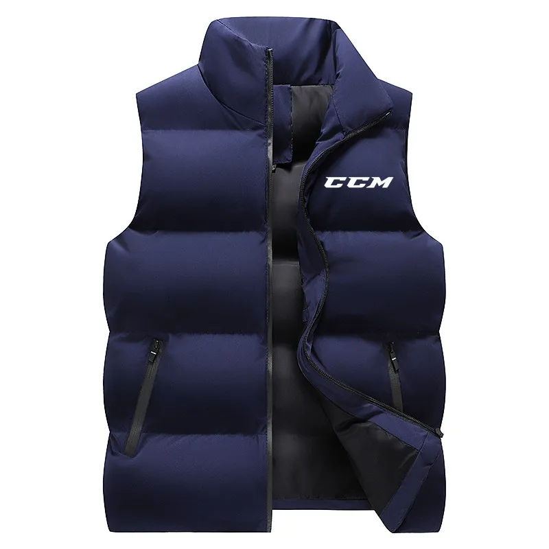 2024 New Fashion Men\'s Waterproof Sleeveless Jacket, High Neck Zipper Warm Vest, Casual Hot Sale in Autumn and Winter